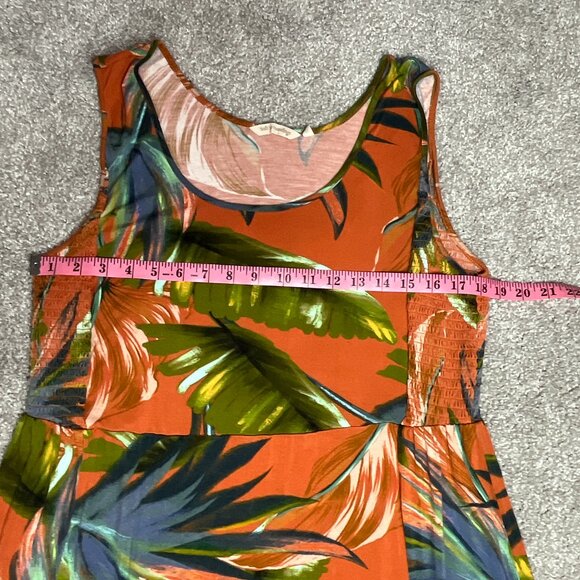 Soft Surroundings Maxi Dress Knit Ruffle Hem Fabiana Tropical  Hi-Low Sleeveless - Picture 11 of 13